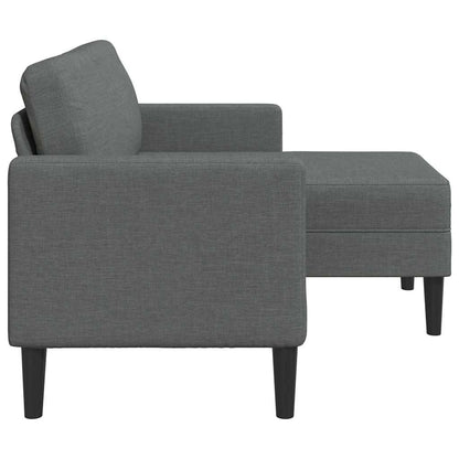 Sofá de 2 lugares com chaise longue em forma de L cinza escuro 125 cm tecido