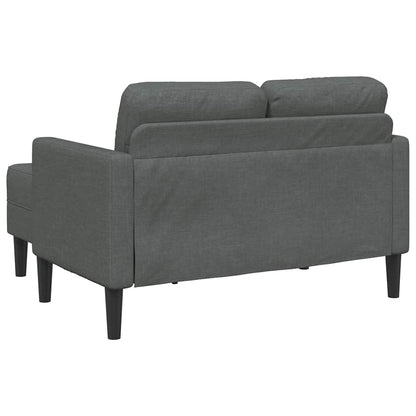Sofá de 2 lugares com chaise longue em forma de L cinza escuro 125 cm tecido