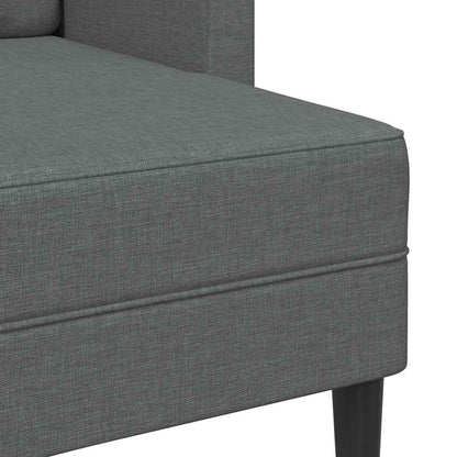 Sofá de 2 lugares com chaise longue em forma de L cinza escuro 125 cm tecido