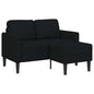 Sofá 2 lugares com Chaise em L 125 cm tecido preto