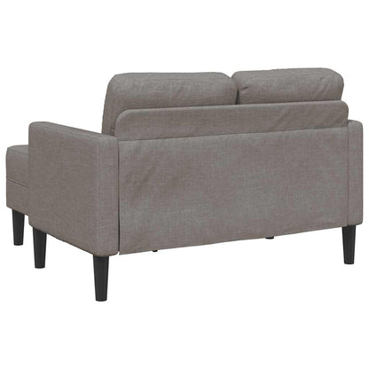 Sofá 2 lugares c/ Chaise em L 125cm tecido cinzento-acastanhado