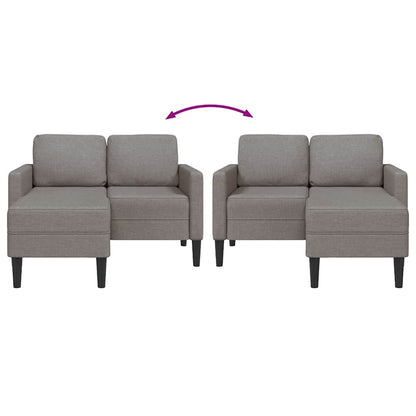 Sofá 2 lugares c/ Chaise em L 125cm tecido cinzento-acastanhado