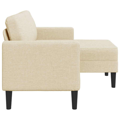 Sofá 2 lugares com Chaise em L 125 cm tecido creme