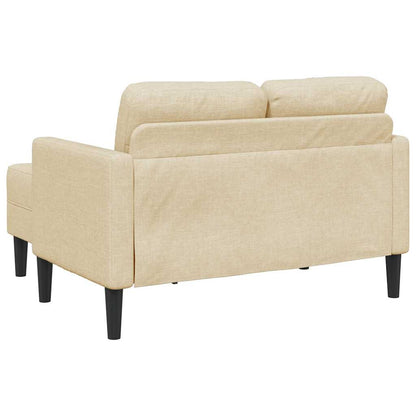 Sofá 2 lugares com Chaise em L 125 cm tecido creme