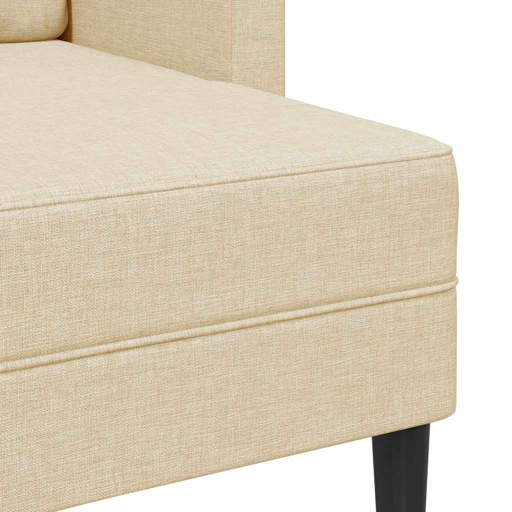 Sofá 2 lugares com Chaise em L 125 cm tecido creme