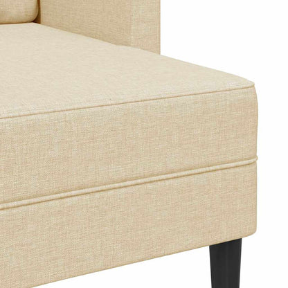 Sofá 2 lugares com Chaise em L 125 cm tecido creme