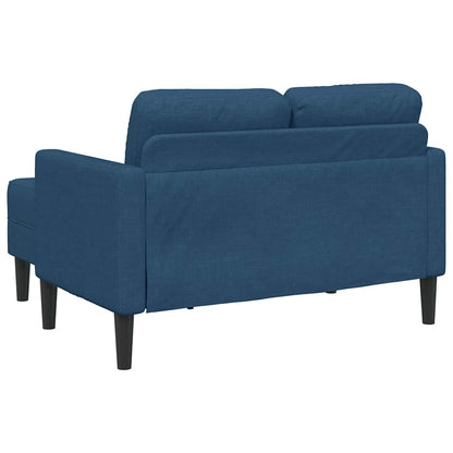 Sofá 2 lugares com Chaise em L 125 cm tecido azul