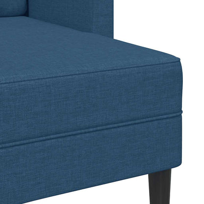 Sofá 2 lugares com Chaise em L 125 cm tecido azul
