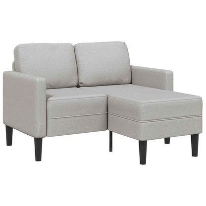 Sofá 2 lugares com Chaise em L 125 cm tecido cinzento nublado
