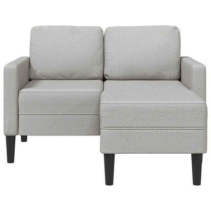 Sofá 2 lugares com Chaise em L 125 cm tecido cinzento nublado