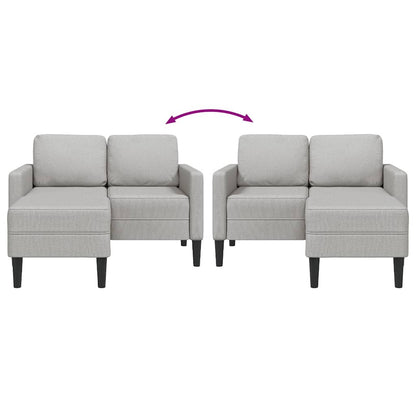 Sofá 2 lugares com Chaise em L 125 cm tecido cinzento nublado