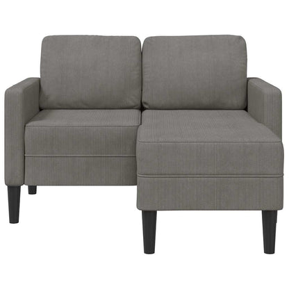 Sofá 2 lugares com Chaise em L 125 cm linho cinzento-claro