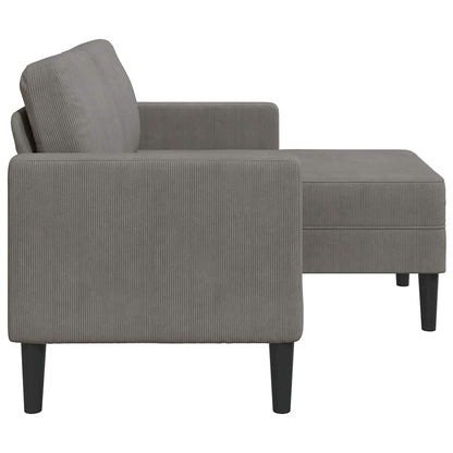 Sofá 2 lugares com Chaise em L 125 cm linho cinzento-claro