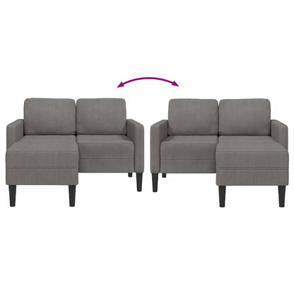 Sofá 2 lugares com Chaise em L 125 cm linho cinzento-claro