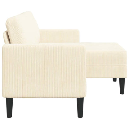 Sofá 2 lugares com Chaise em L 125 cm linho creme