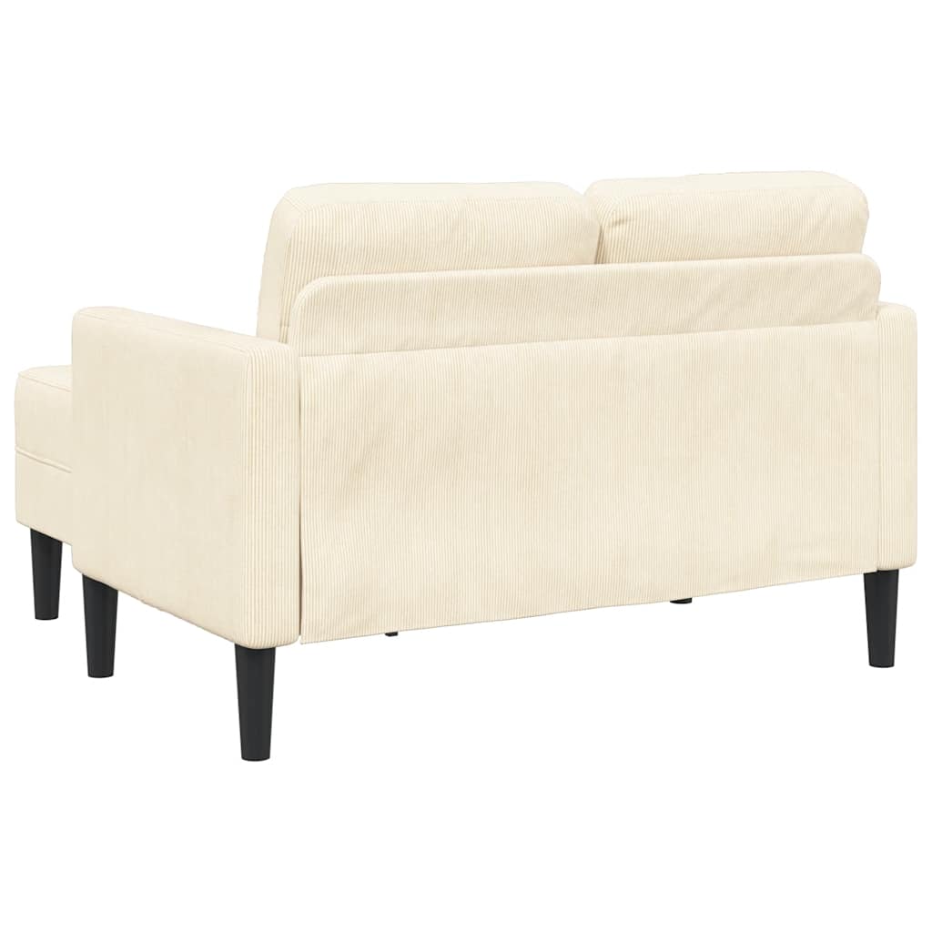 Sofá 2 lugares com Chaise em L 125 cm linho creme