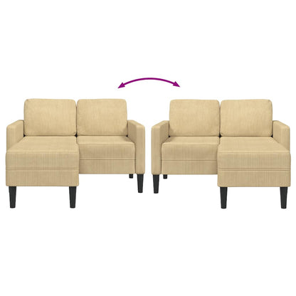 Sofá 2 lugares com Chaise em L 125cm linho verde cinzento