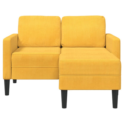 Sofá 2 lugares com Chaise em L 125 cm linho amarelo-claro