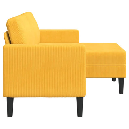 Sofá 2 lugares com Chaise em L 125 cm linho amarelo-claro