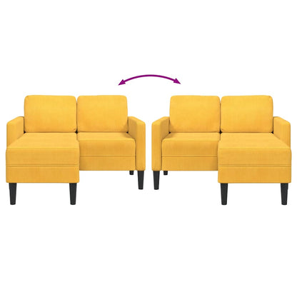 Sofá 2 lugares com Chaise em L 125 cm linho amarelo-claro