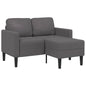 Sofá 2 lugares com Chaise em L 125 cm couro artificial cinzento