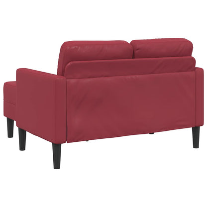Sofá 2 lugares com Chaise em L 125 cm couro artificial