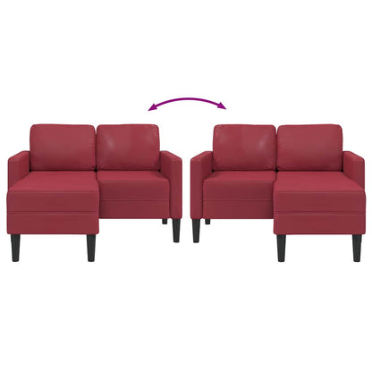 Sofá 2 lugares com Chaise em L 125 cm couro artificial