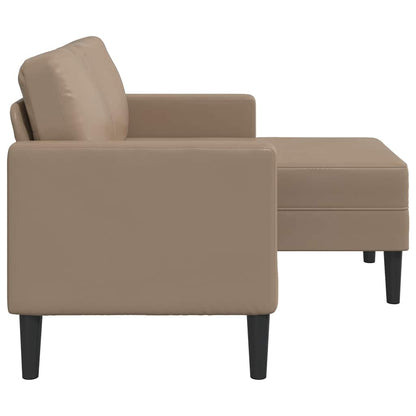 Sofá 2 lugares com Chaise em L 125 cm couro artificial