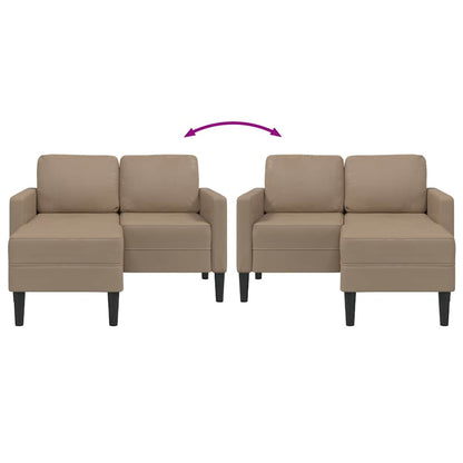 Sofá 2 lugares com Chaise em L 125 cm couro artificial
