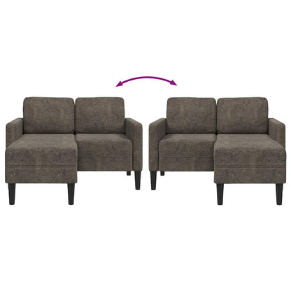 Sofá 2 lugares com Chaise em L 125 cm couro artificial