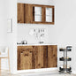 4 pcs armário de cozinha conjunto deriv. madeira Lyon madeira velha