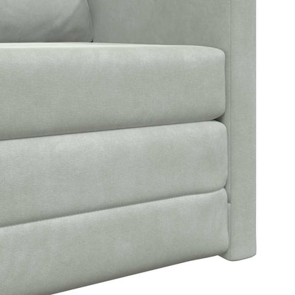 Sofá-Cama com almofada Cinzento-claro 74 x 77 x 81 cm Veludo