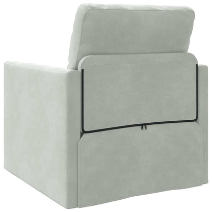 Sofá-Cama com almofada Cinzento-claro 74 x 77 x 81 cm Veludo
