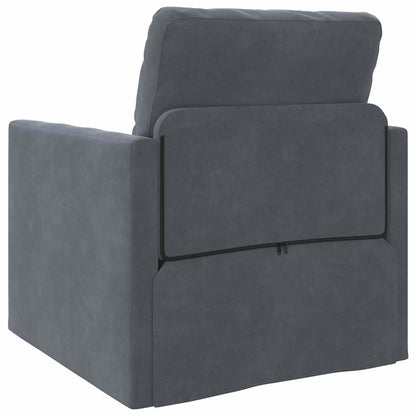 Sofá-Cama com almofada Cinzento escuro 74 x 77 x 81 cm Veludo