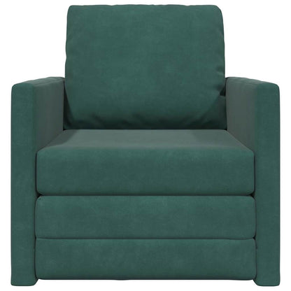 Sofá-Cama com almofada Verde-escuro 74 x 77 x 81 cm Veludo