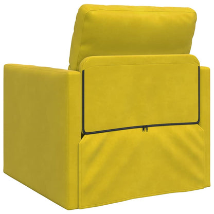 Sofá-Cama com almofada Amarelo-escuro 74 x 77 x 81 cm Veludo