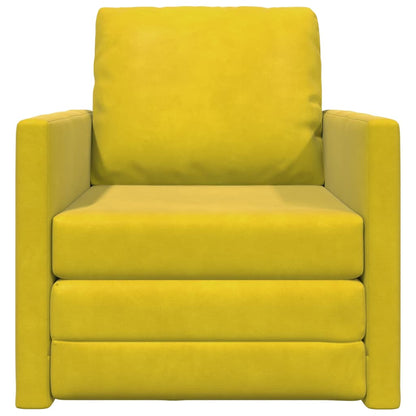 Sofá-Cama com almofada Amarelo-escuro 74 x 77 x 81 cm Veludo