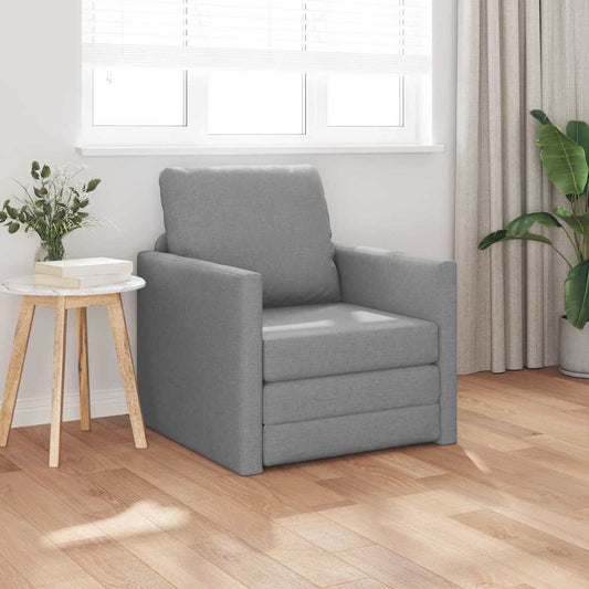 Sofá-Cama de Chão Cinzento-claro 74 x 77 x 81 cm tecido