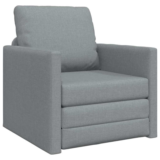 Sofá-Cama de Chão Cinzento-claro 74 x 77 x 81 cm tecido