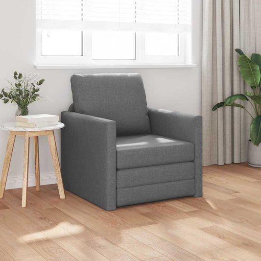 Sofá-Cama de Chão Cinzento escuro 74 x 77 x 81 cm tecido