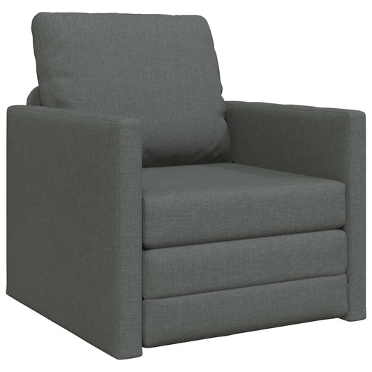 Sofá-Cama de Chão Cinzento escuro 74 x 77 x 81 cm tecido
