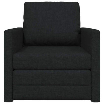 Sofá-Cama de Chão com almofada Preto 74 x 77 x 81 cm tecido