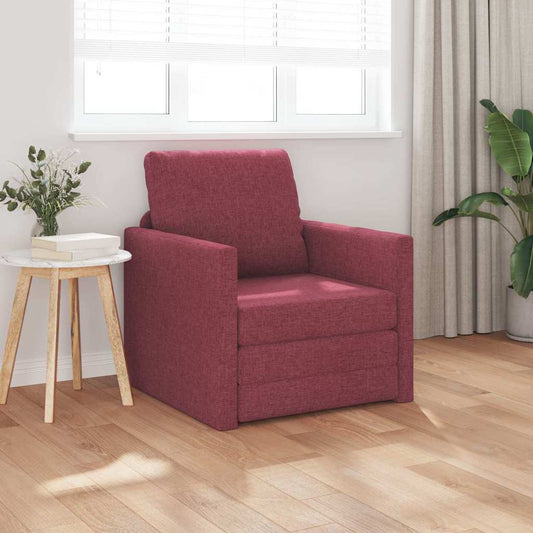 Sofá-Cama de Chão vermelho tinto 74 x 77 x 81 cm tecido