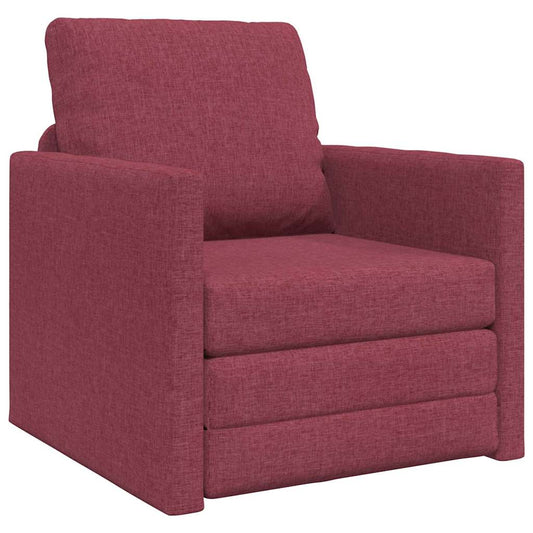 Sofá-Cama de Chão vermelho tinto 74 x 77 x 81 cm tecido