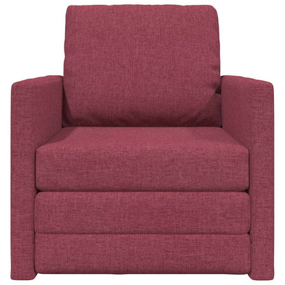 Sofá-Cama de Chão vermelho tinto 74 x 77 x 81 cm tecido