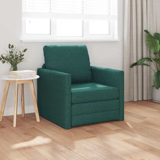 Sofá-Cama de Chão Verde-escuro 74 x 77 x 81 cm tecido