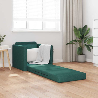 Sofá-Cama de Chão Verde-escuro 74 x 77 x 81 cm tecido