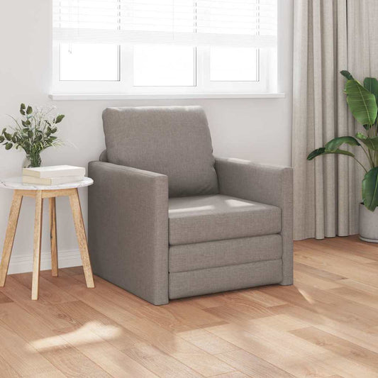 Sofá-Cama de Chão Cinzento-acastanhado 74 x 77 x 81 cm tecido