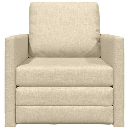 Sofá-Cama de Chão com almofada Creme 74 x 77 x 81 cm tecido
