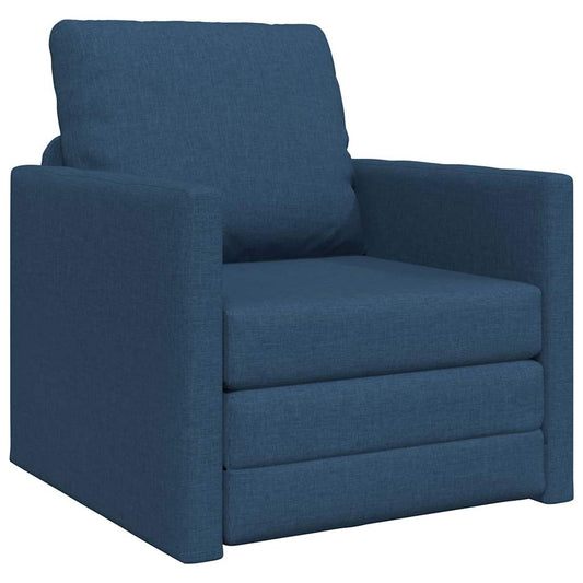Sofá-Cama de Chão com almofada Azul 74 x 77 x 81 cm tecido